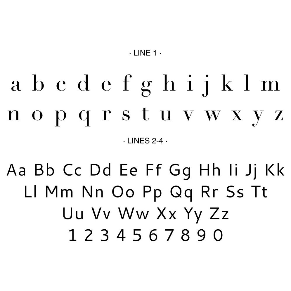 Lowercase Initials Custom Embosser Plate with Embossing Tool