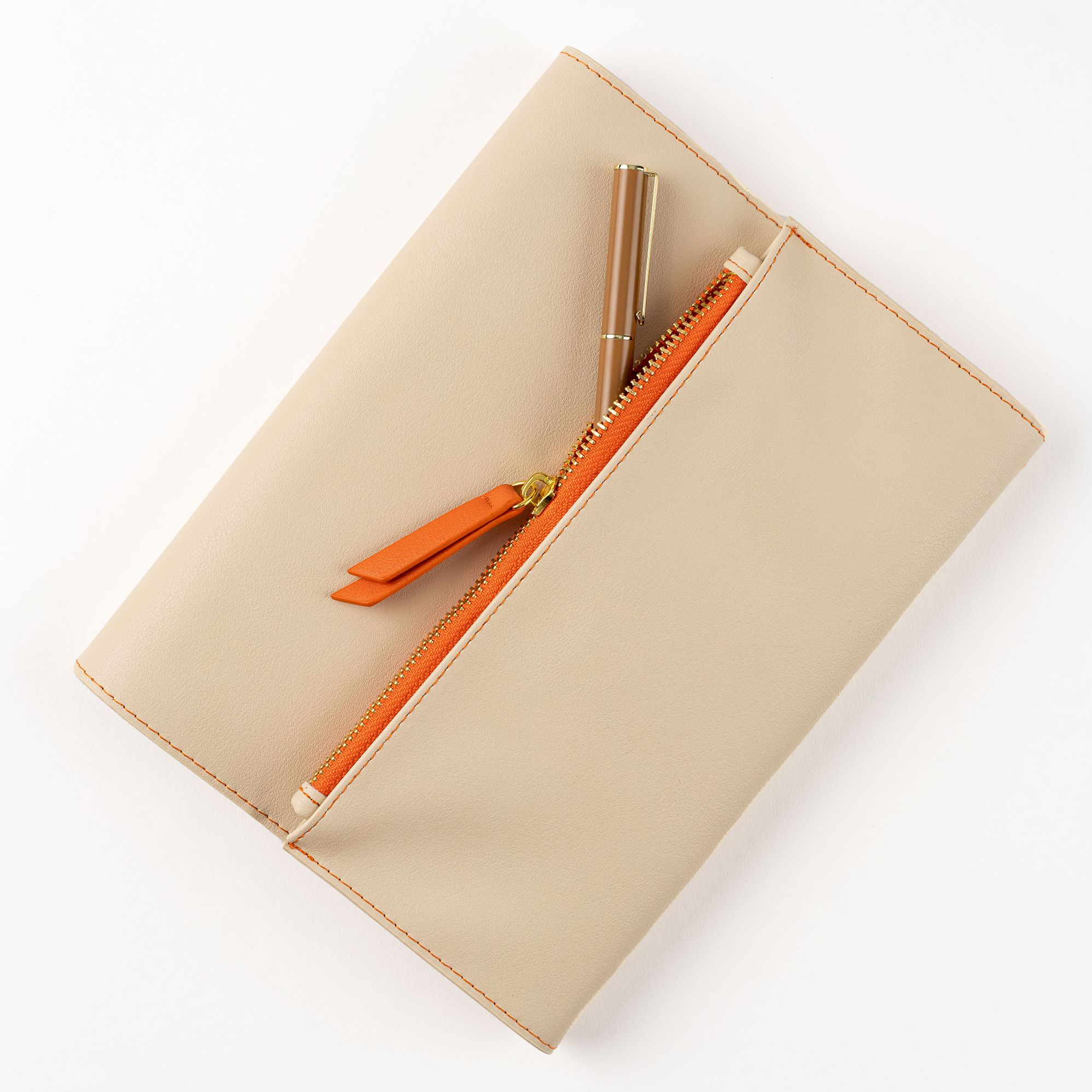 Paper Source A5 Journal Cover Clutch - Beige/Orange