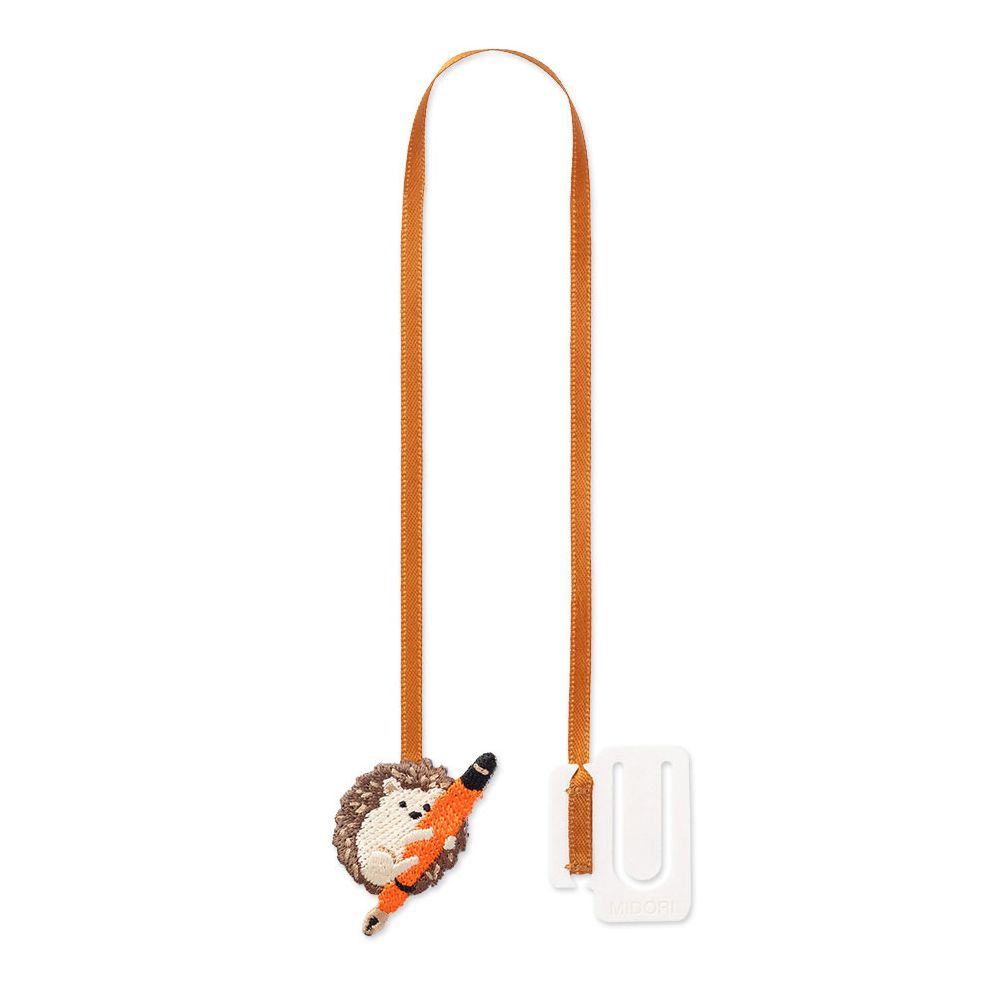 Midori Embroidery Bookmark Clip Hedgehog