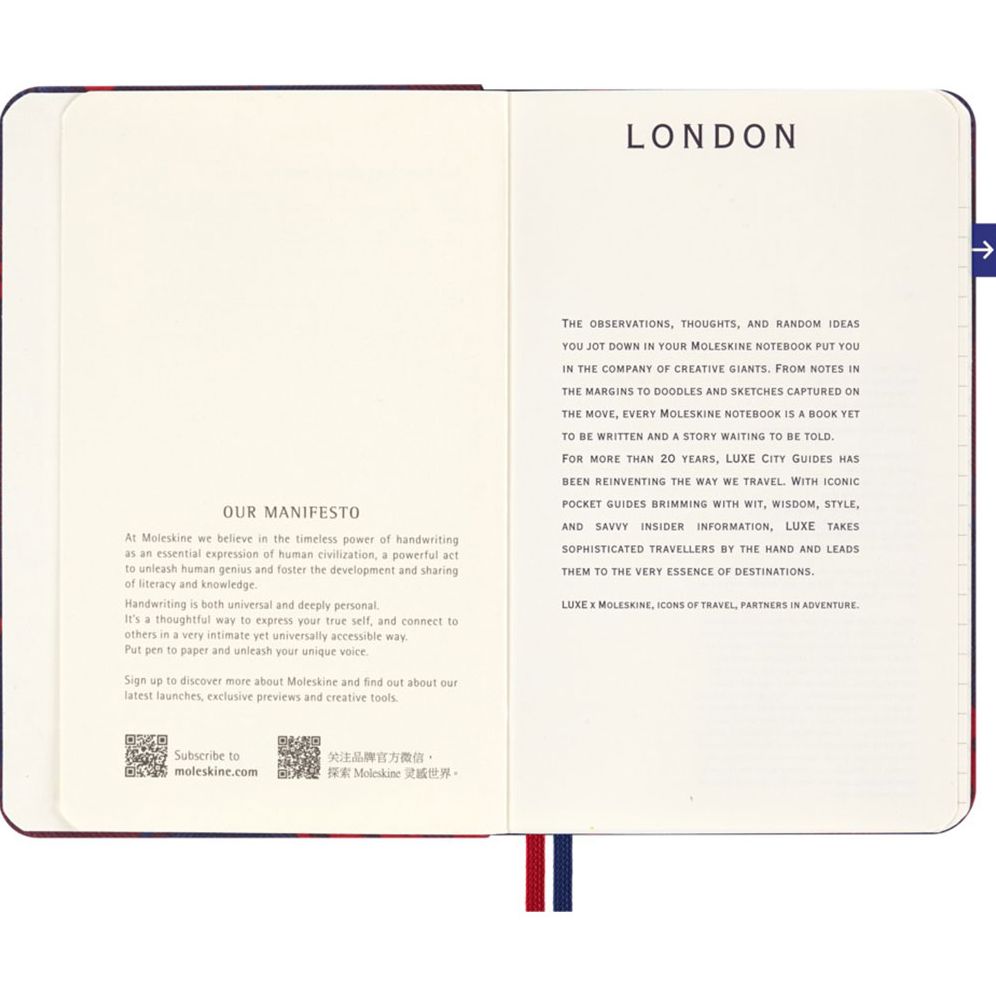 LUXE x Moleskine - London City Travel Guide Pocket Notebook