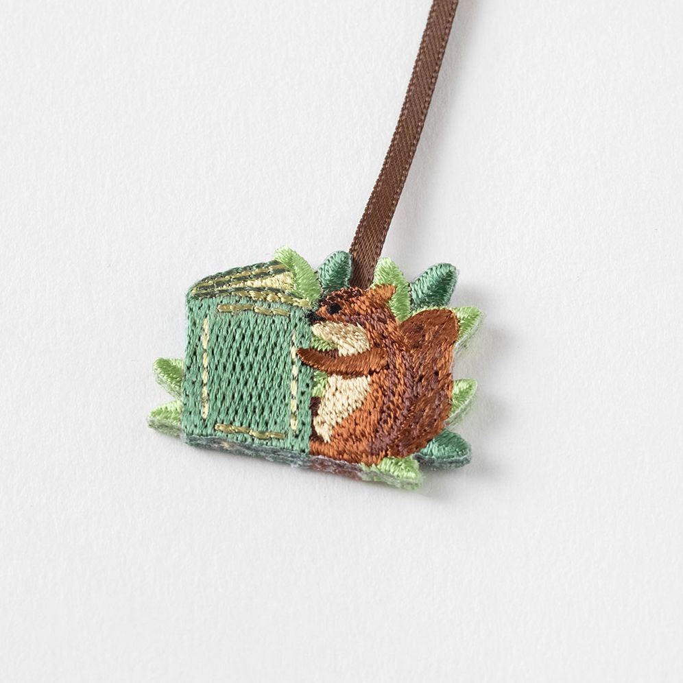 Midori Embroidery Bookmark Clip Squirrel