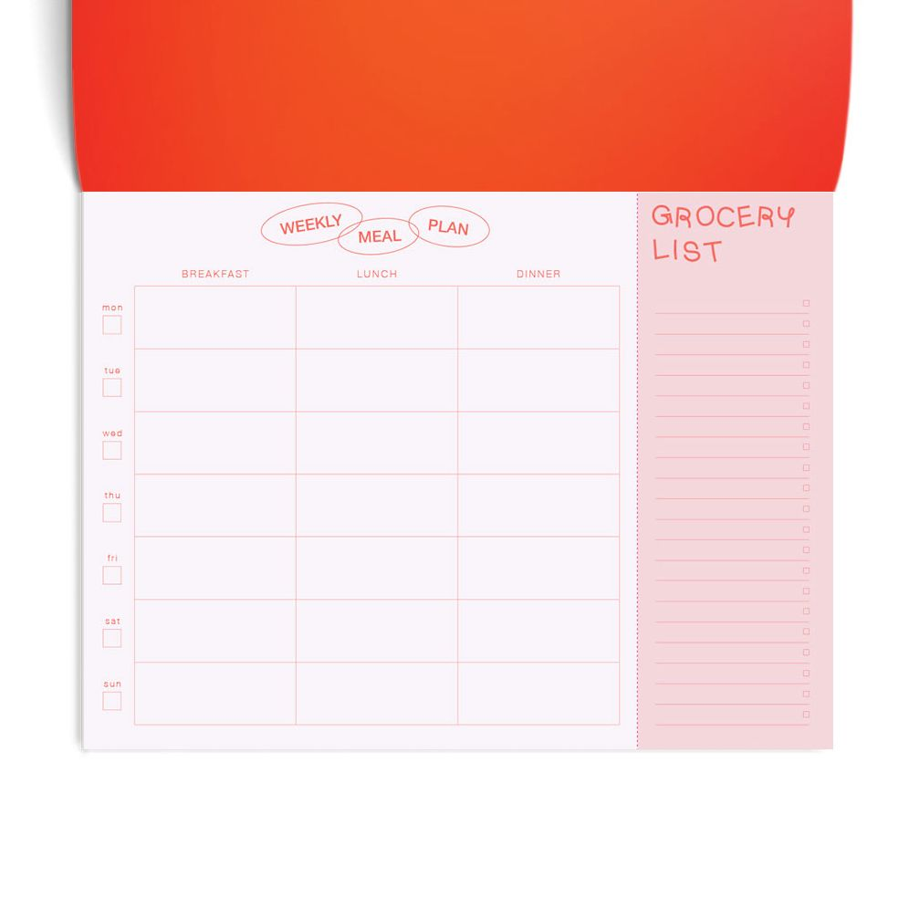 Tomato On Menu Weekly Meal Planner Red