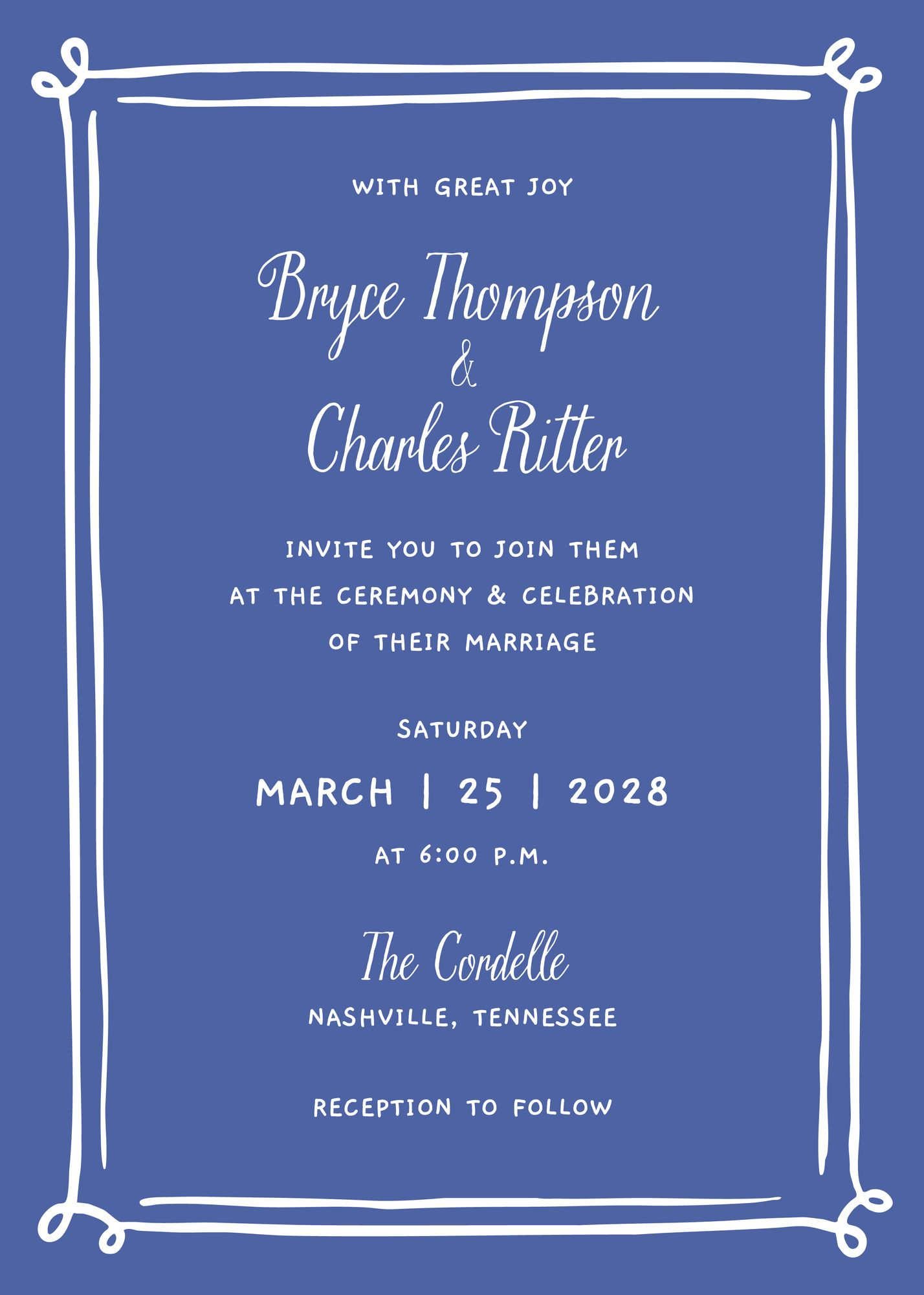 Whimsical Hand Drawn Border Invitation