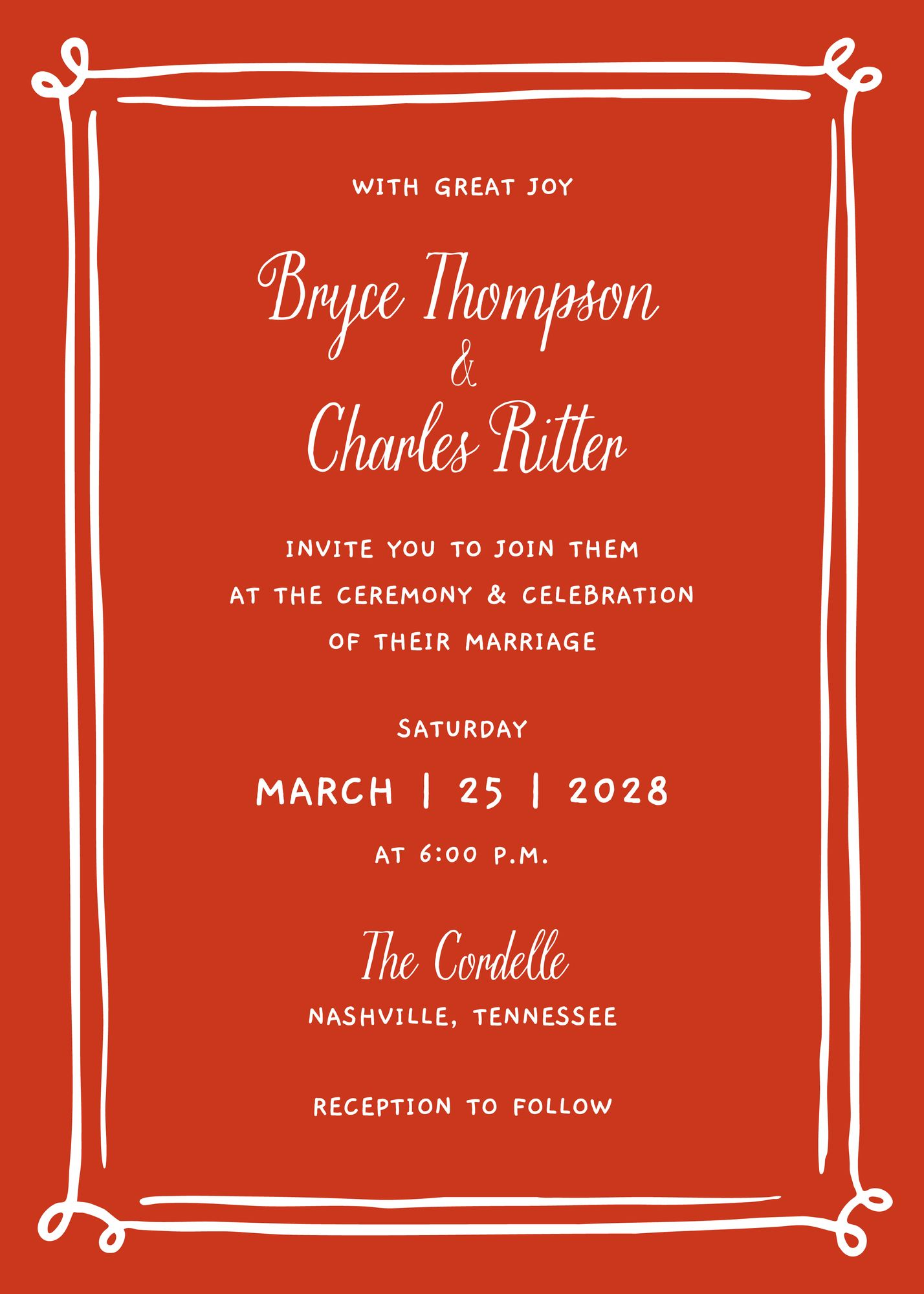 Whimsical Hand Drawn Border Invitation