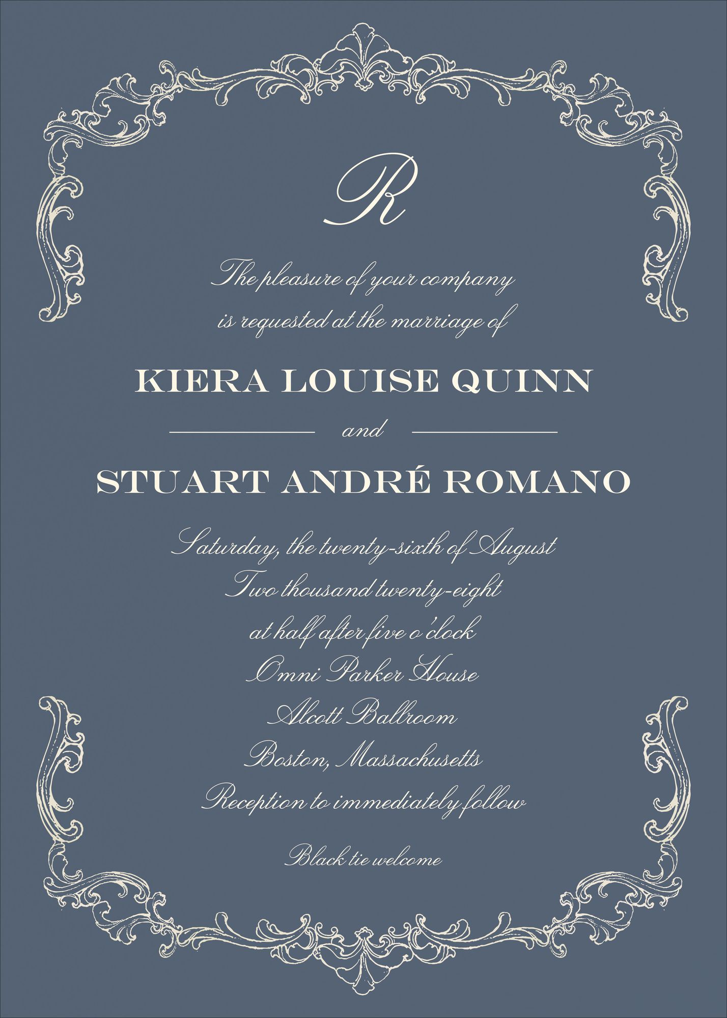 Gilded Filigree Foil Wedding Invitation