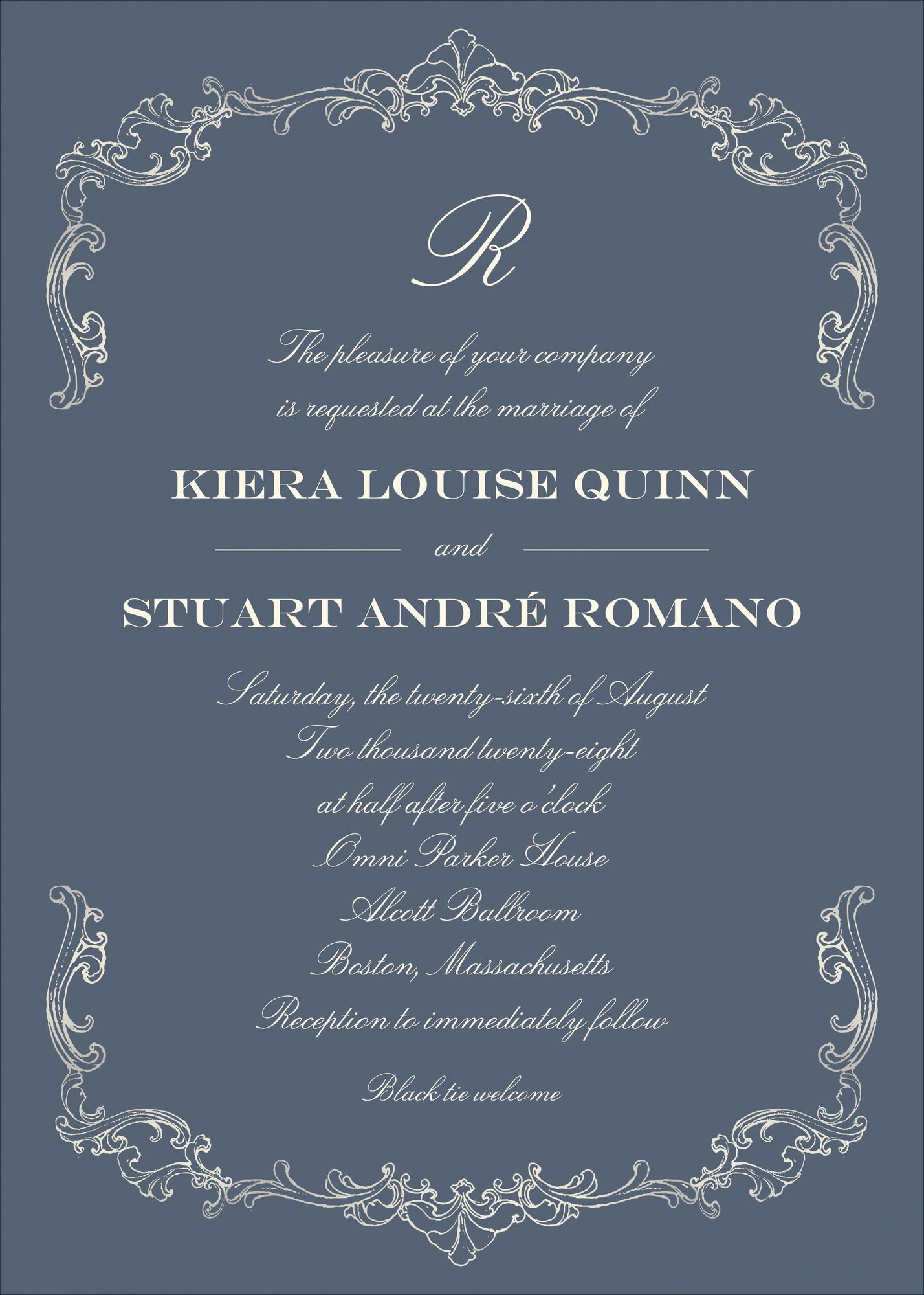 Gilded Filigree Foil Wedding Invitation