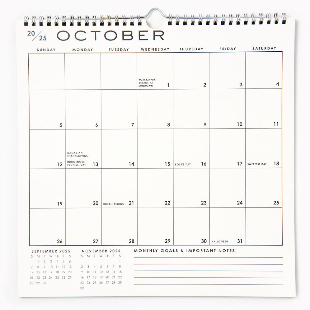 2025-2026 Paper Source Grid 17 Month Calendar