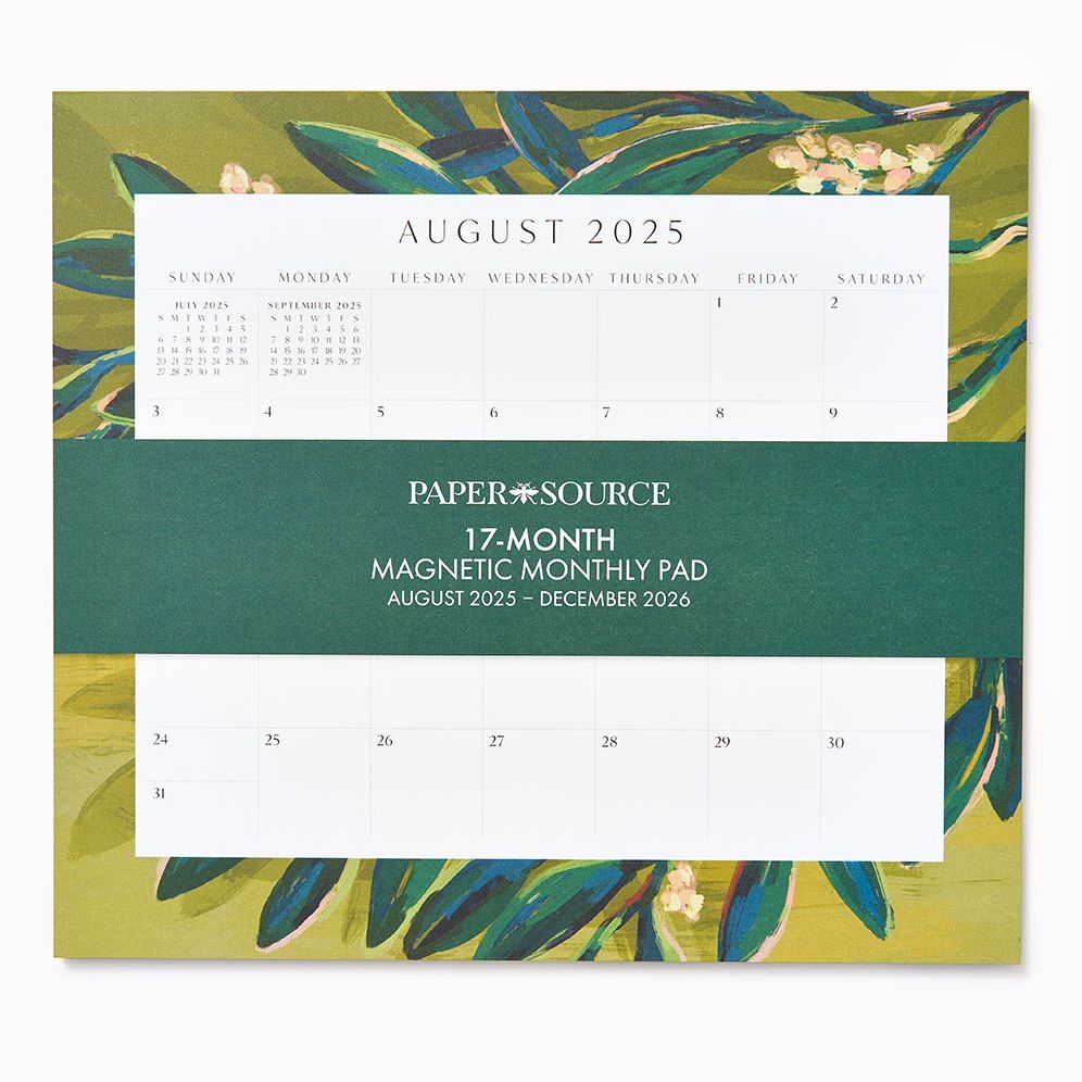 2025-2026 Paper Source Romantic Greenery Monthly Magnetic Calendar