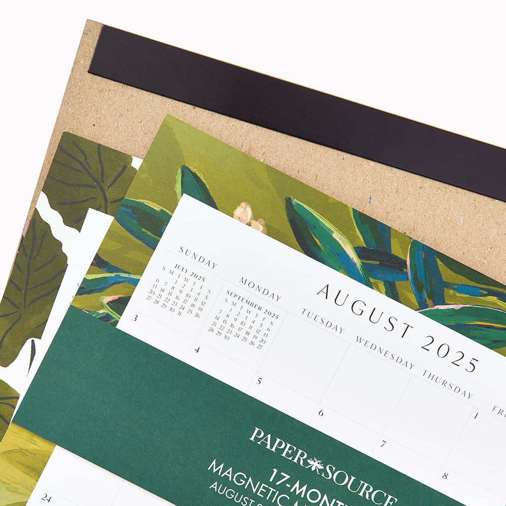 2025-2026 Paper Source Romantic Greenery Monthly Magnetic Calendar