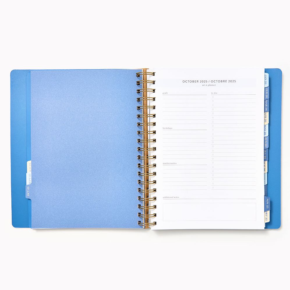 2025-2026 Paper Source Blue Lilies Weekly Desk Planner