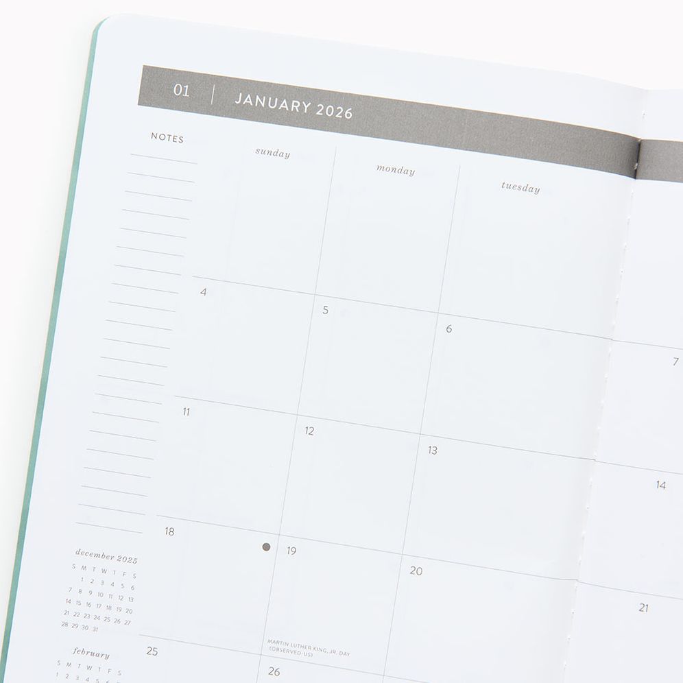 2025-2026 Paper Source Landscapes Monthly Desk Planner