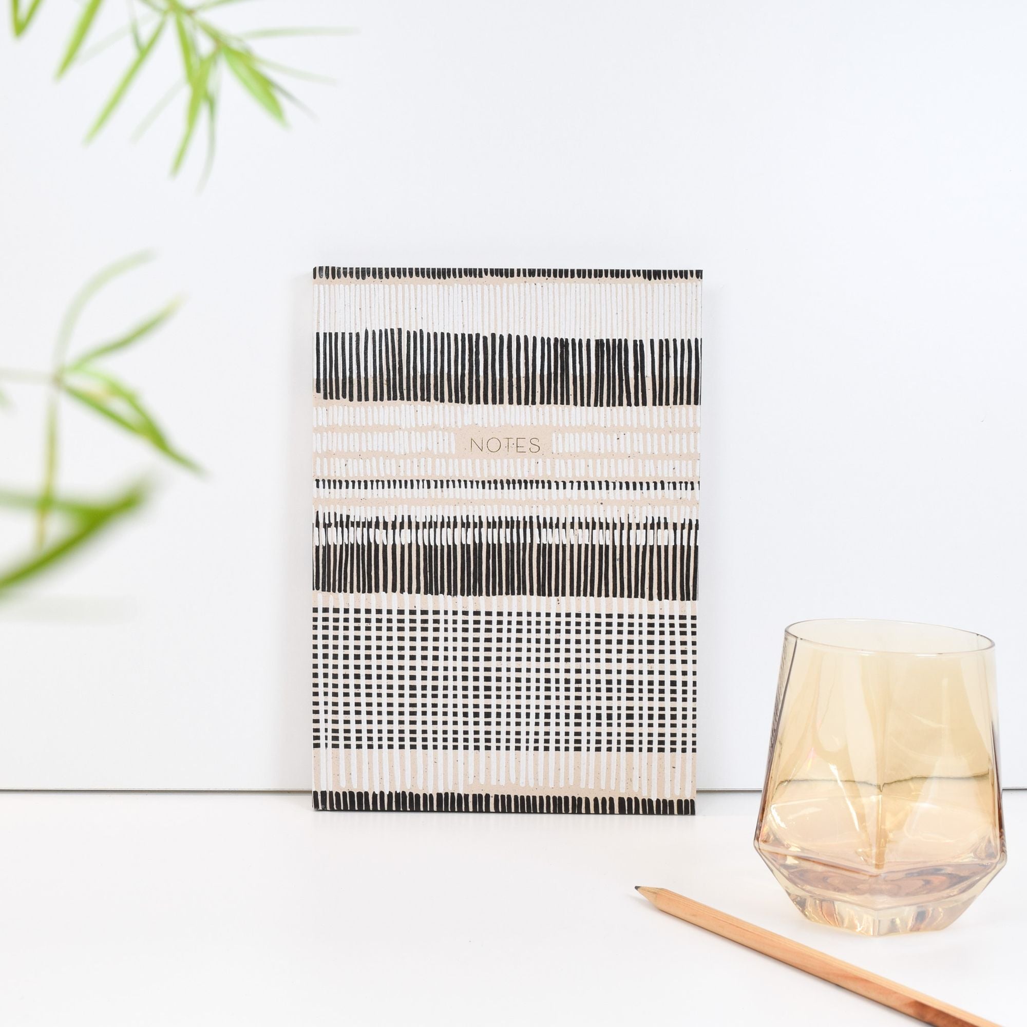 Recycled B&W Cross-stitch Lines Paper Source Journal