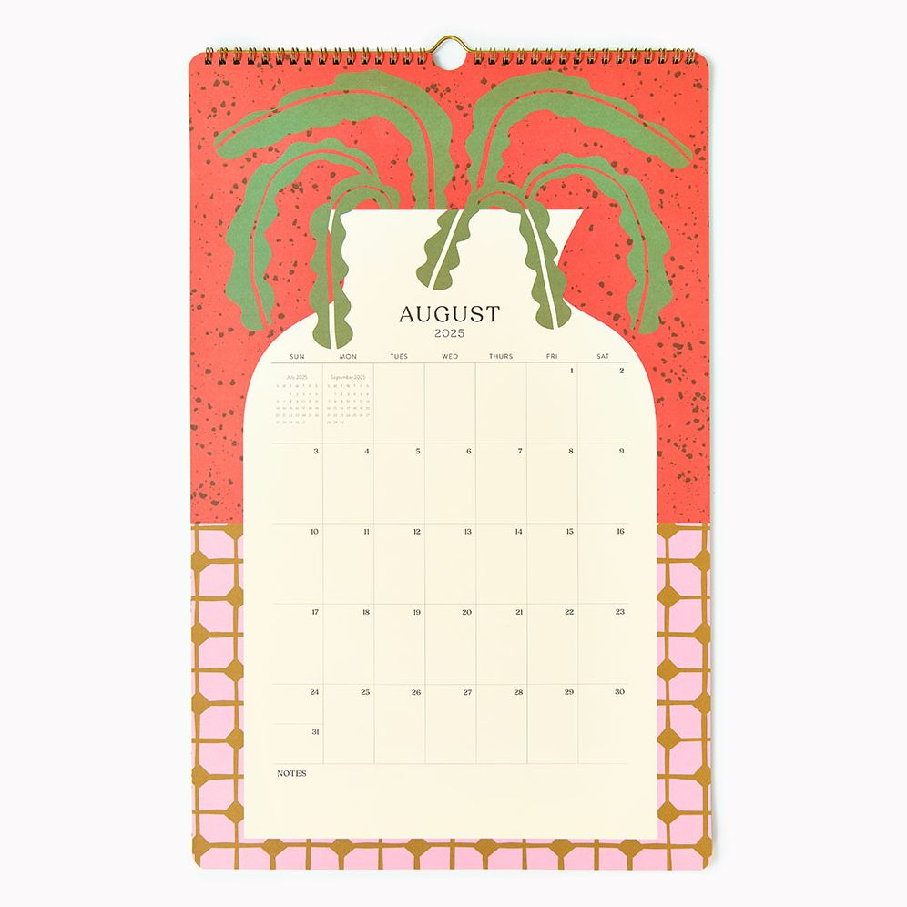 20252026 Paper Source Flower Vase Tall Wall Calendar Paper Source