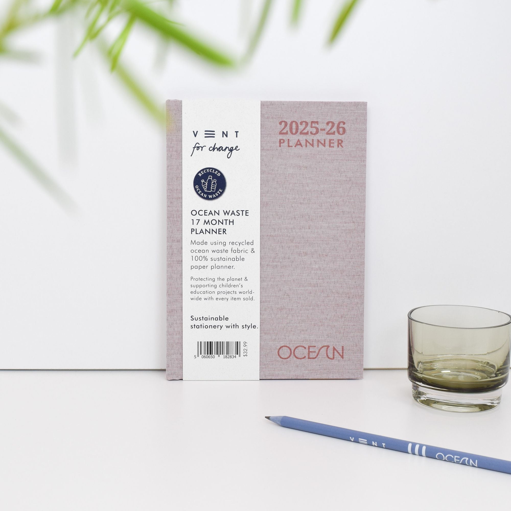 2025-2026 Ocean Coral Pink 17 Month Planner