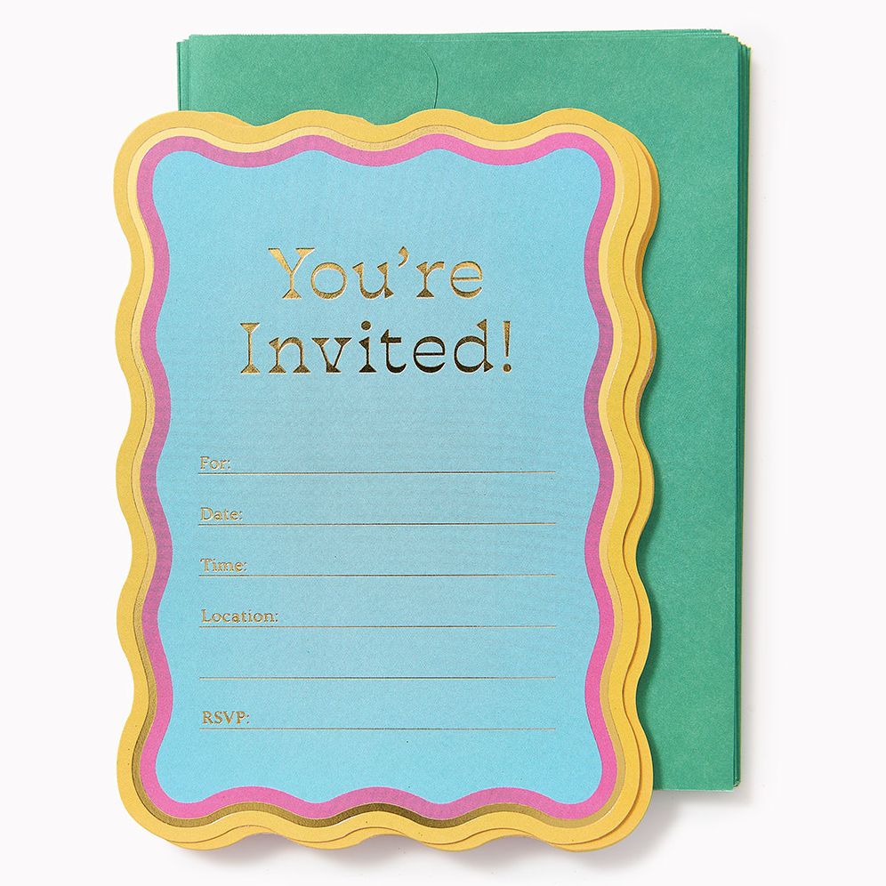 Diecut Wavy Party Invitations 10ct
