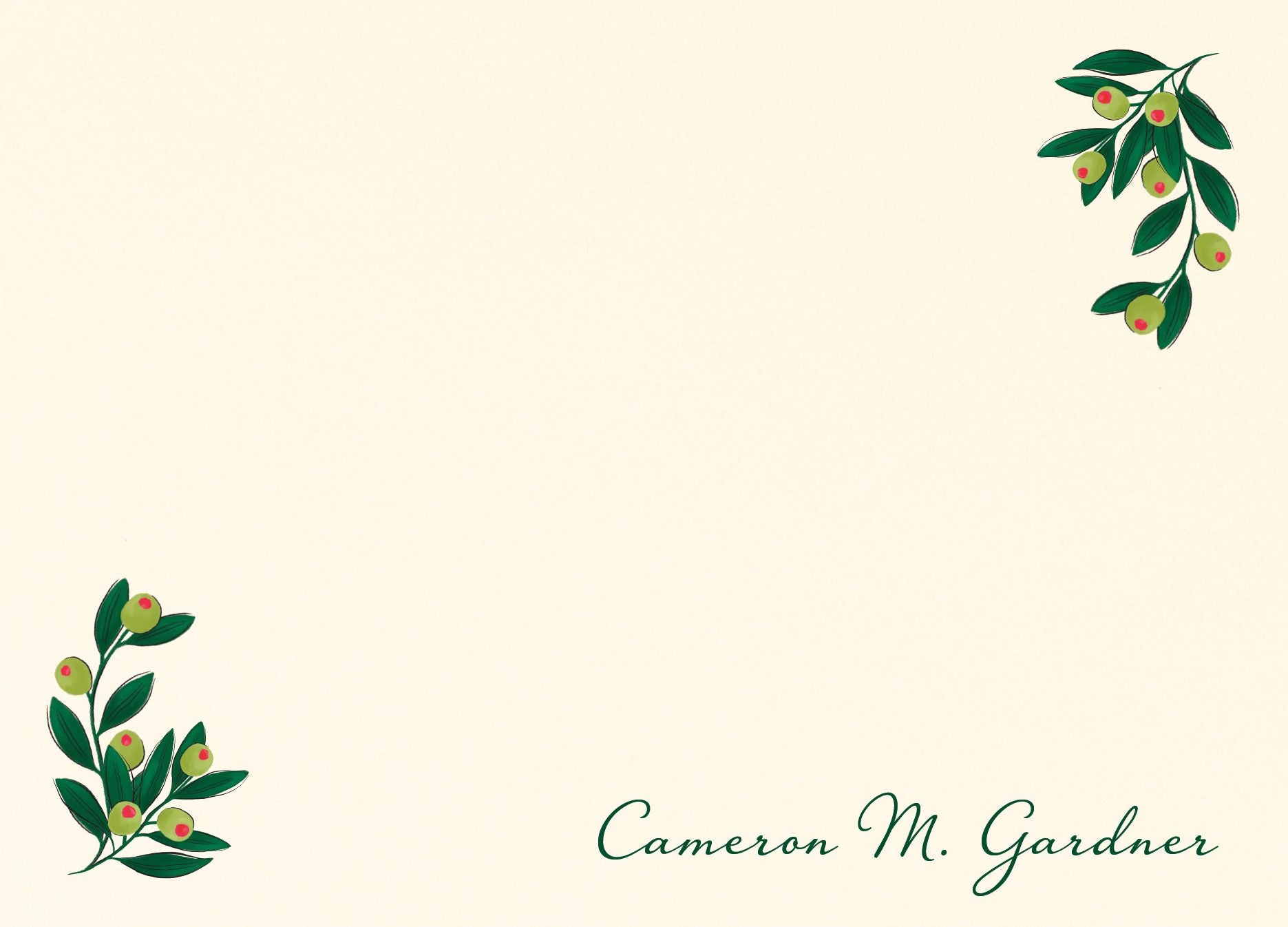 Olive Bunch Stationery