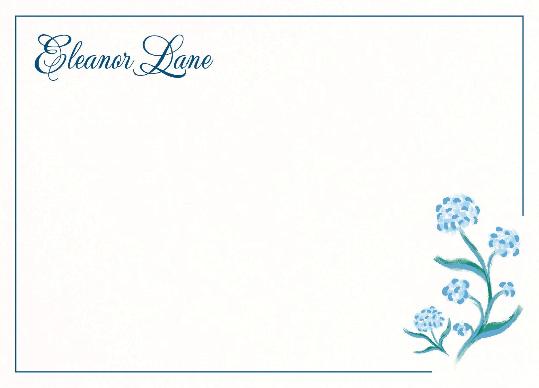 Blue Hydrangea Stationery