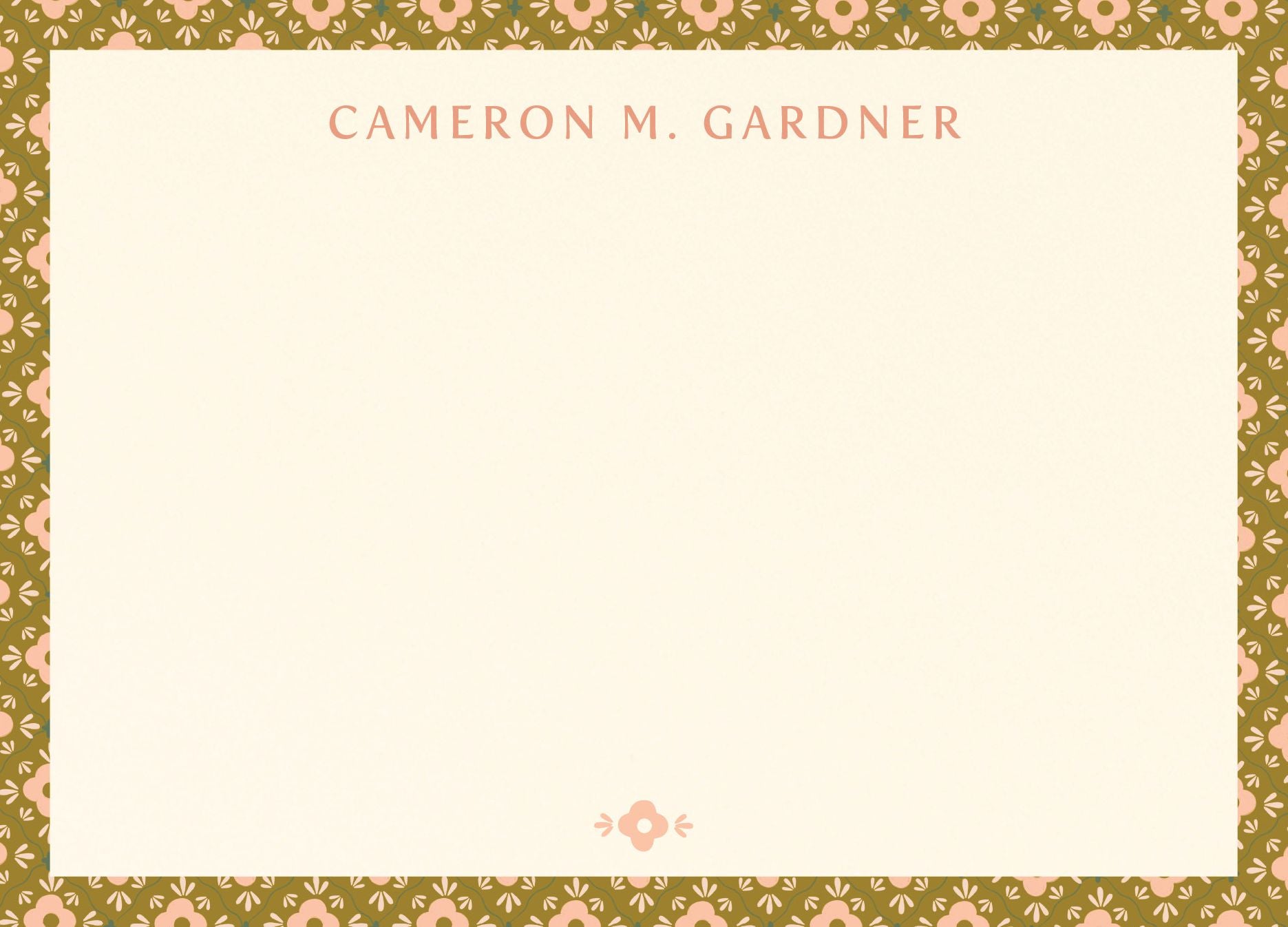 Cute Retro Floral Border Stationery