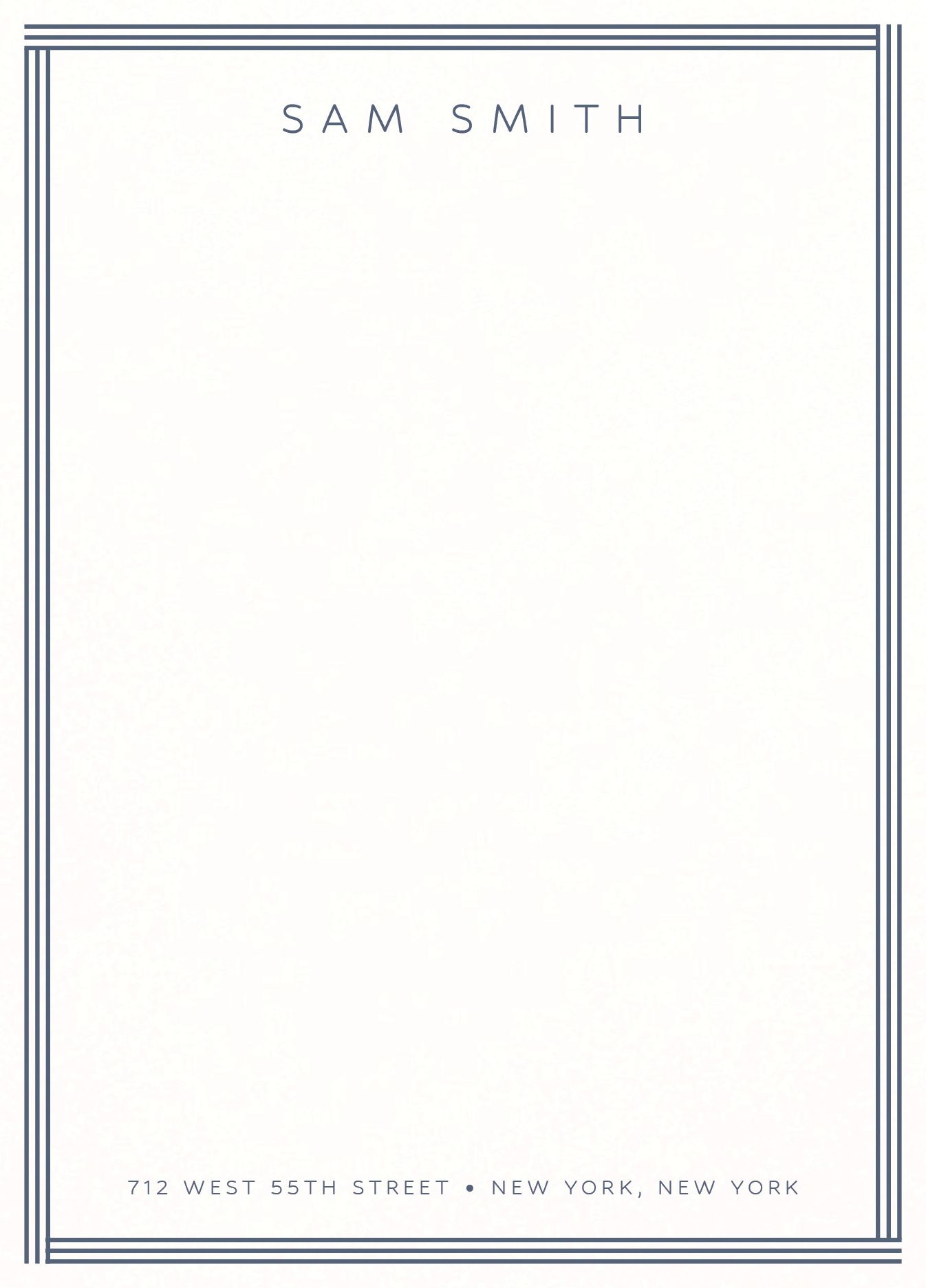 Triple Stripe Border Stationery