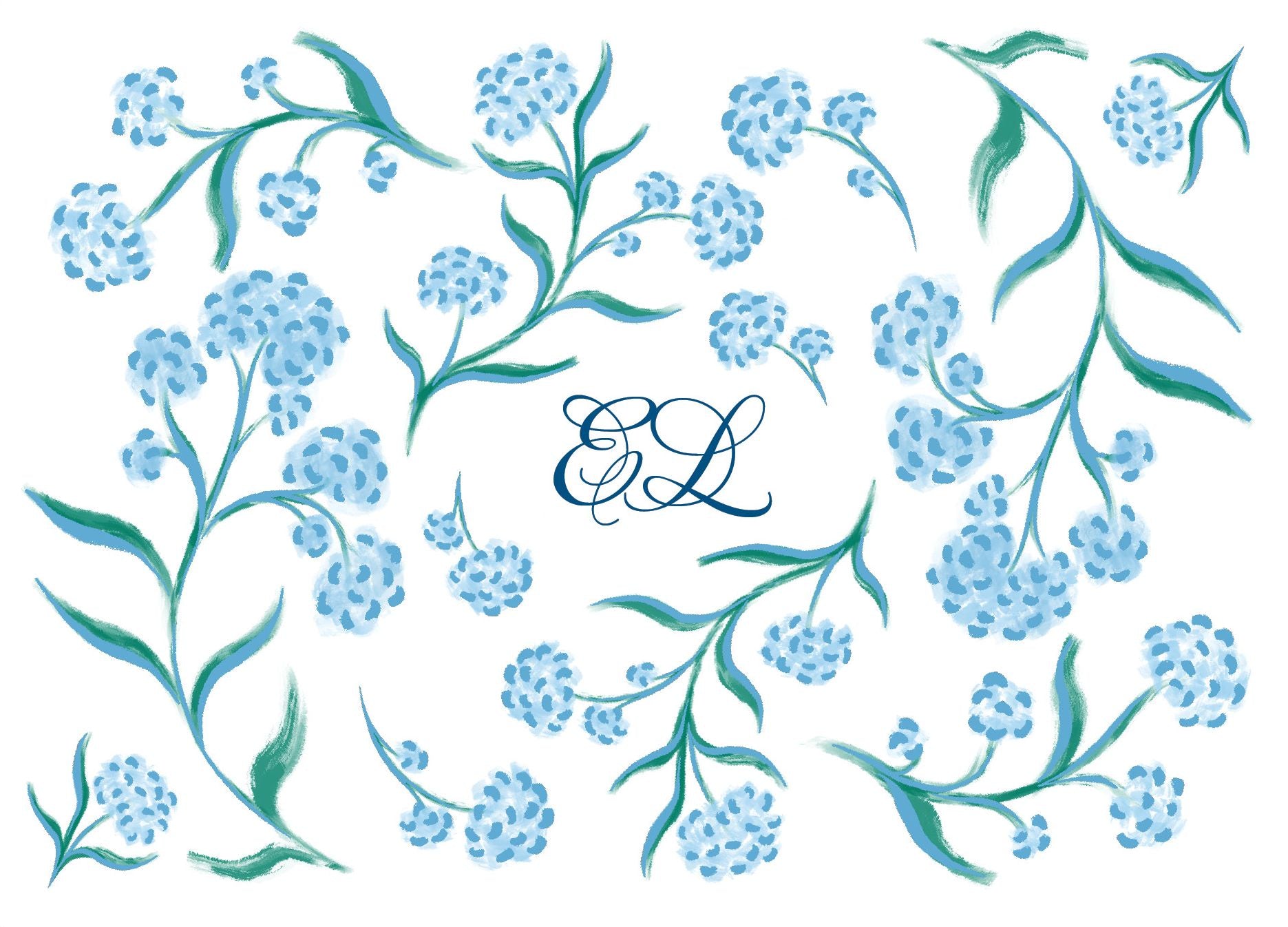 Blue Hydrangea Stationery