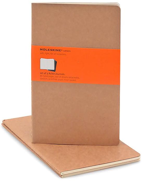 Moleskine Large Ruled Cahier Journal Set - Kraft Brown