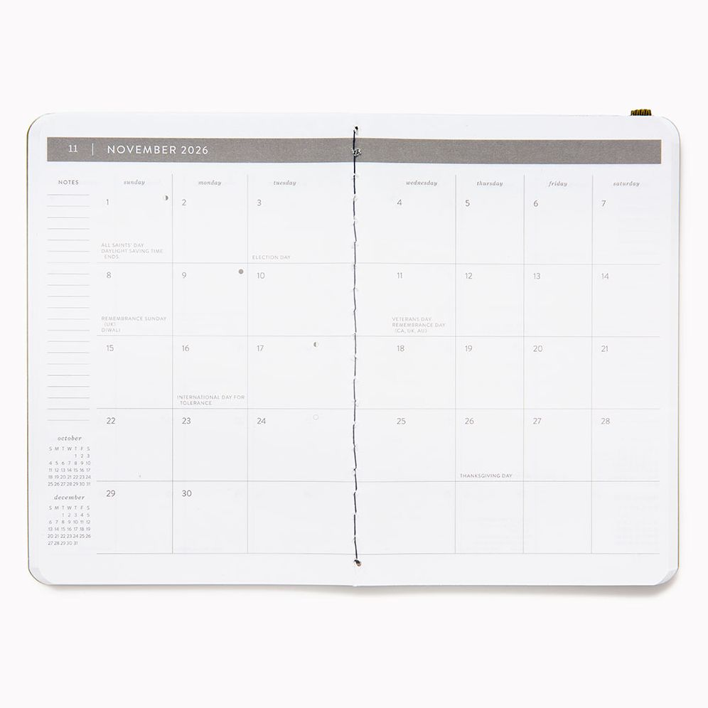 2025-2026 Paper Source Romantic Greenery Monthly Pocket Planner
