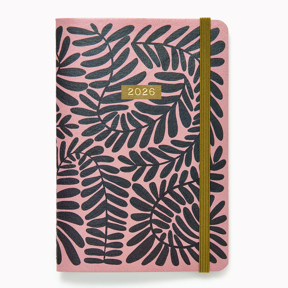 2025-2026 Paper Source Romantic Greenery Monthly Pocket Planner