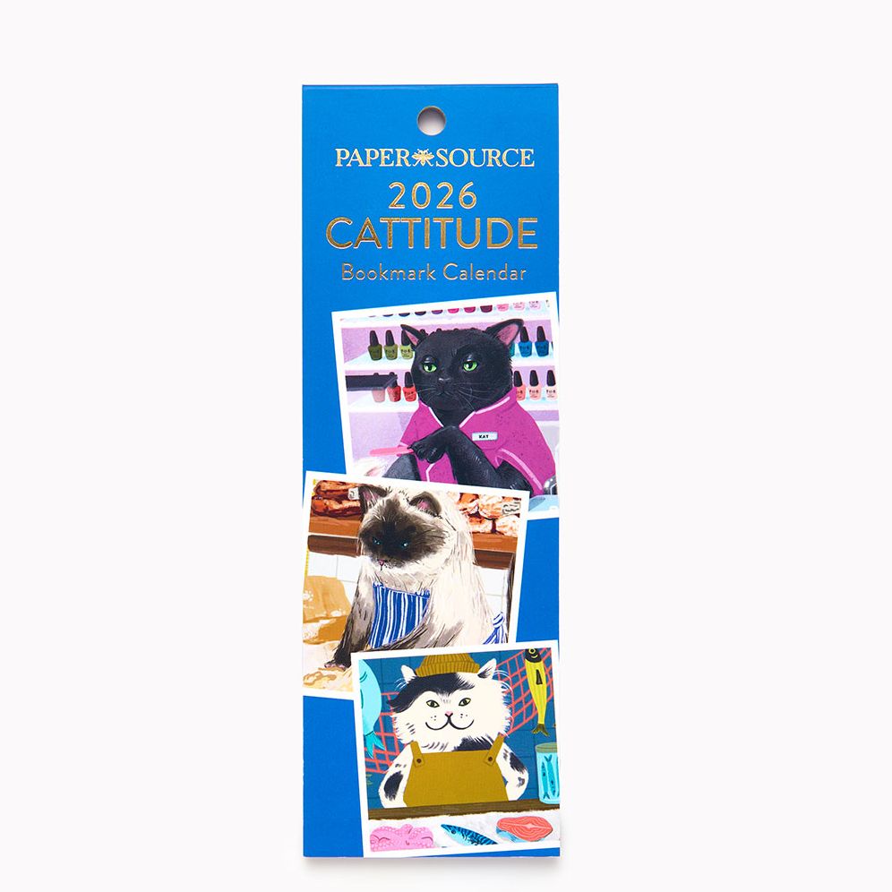 2026 Paper Source 12M Cattitude Bookmark Calendar
