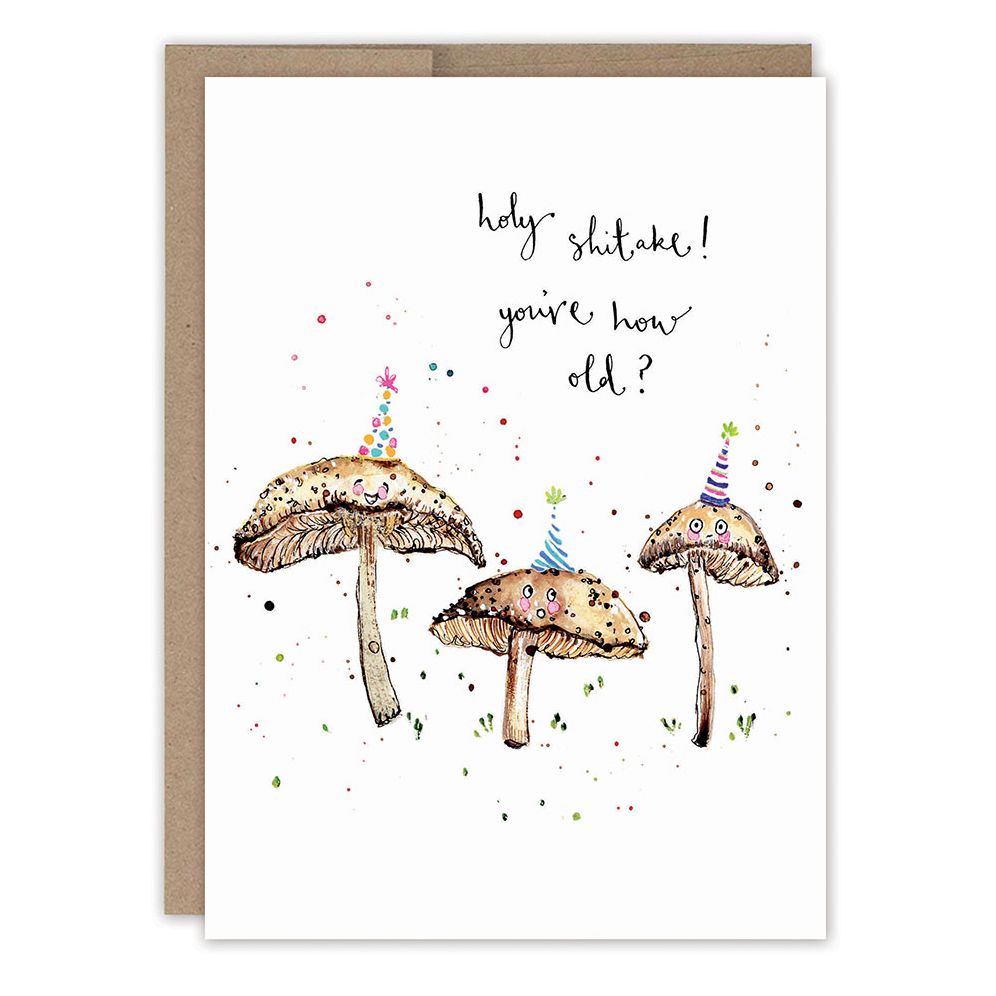 Holy Shitake Birthday Card