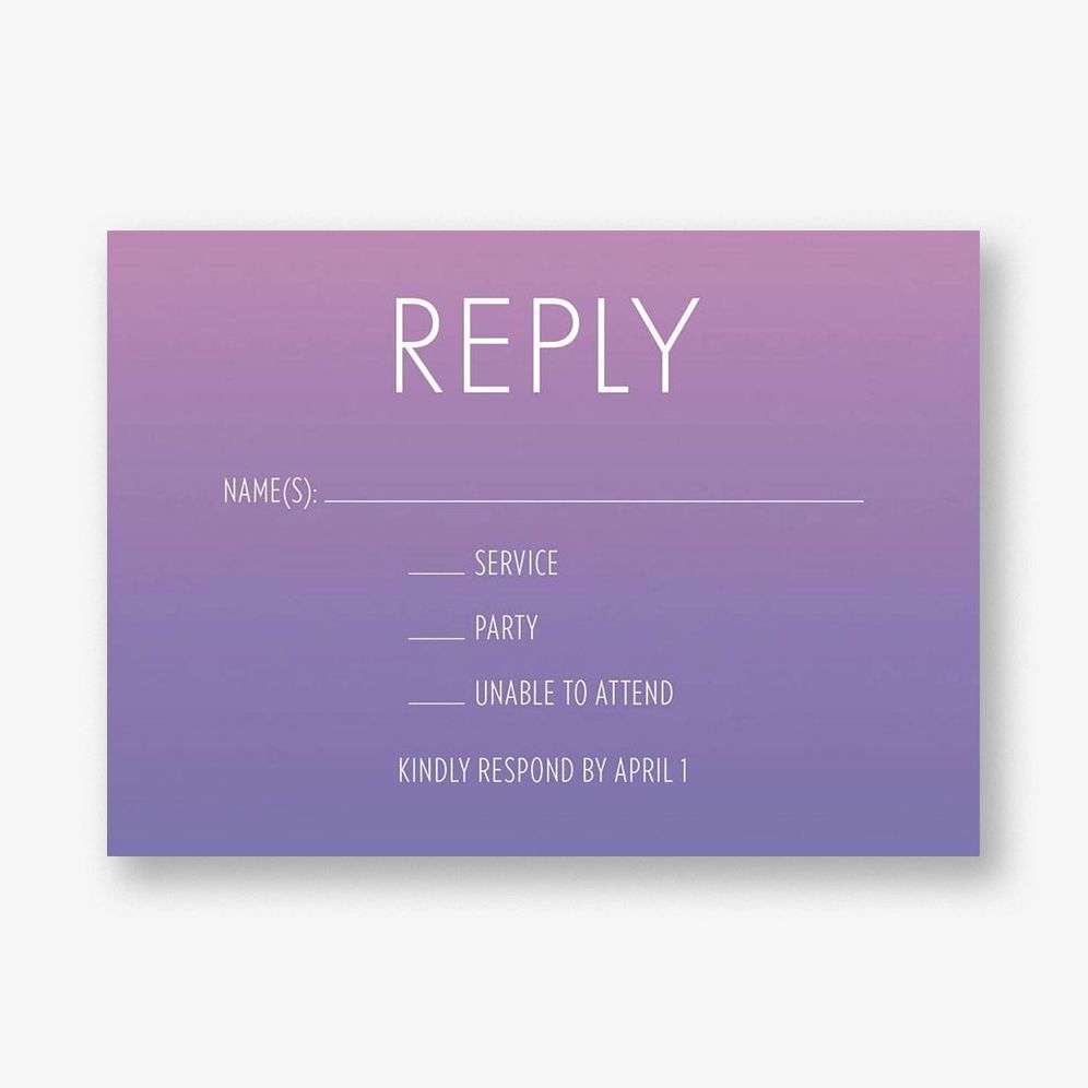 Ombre Bat Mitzvah Response Card