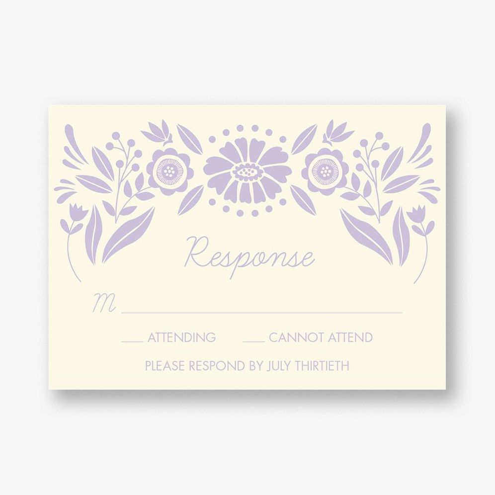 Floral Frame Quinceañera Response Card