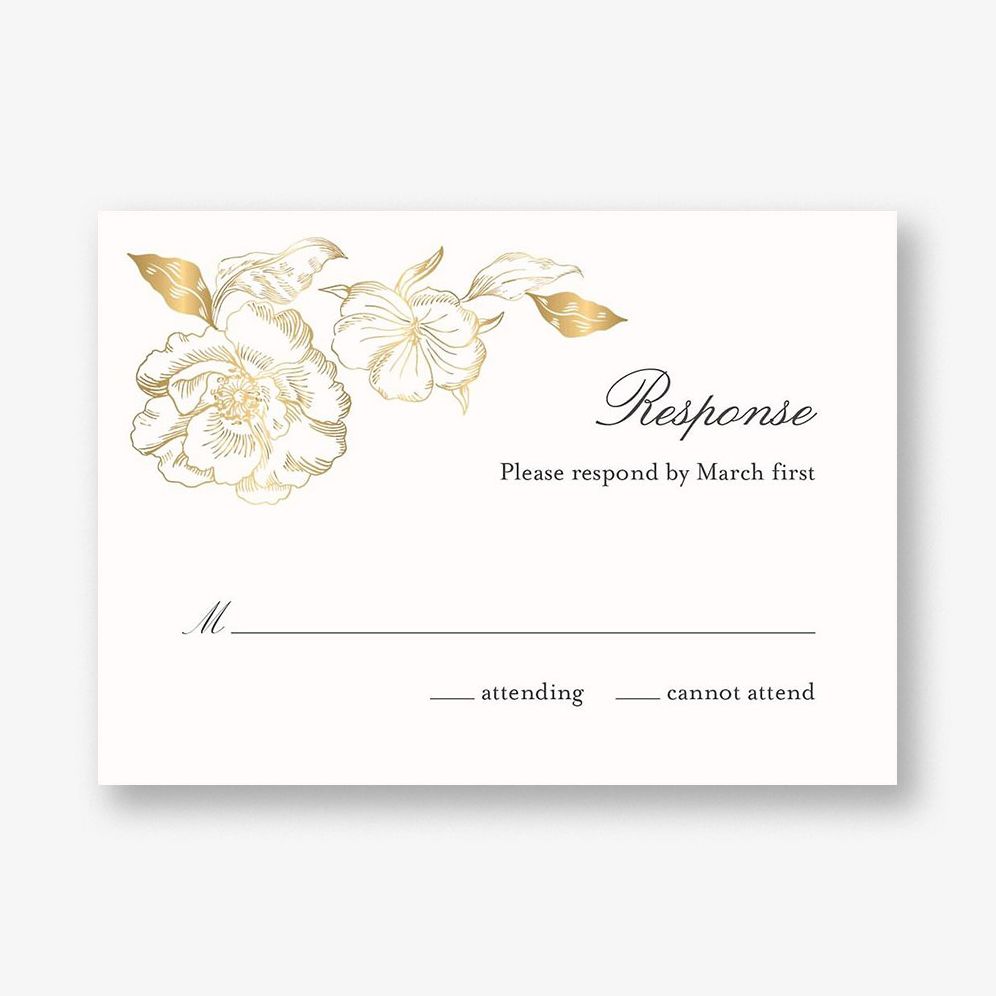 Etched Floral Response Card