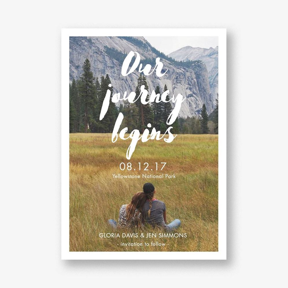Our Journey Begins Photo Save the Date Card