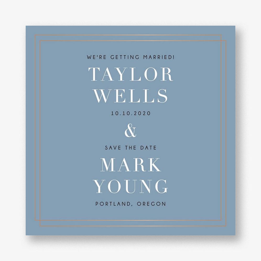 Bulletin Square Save the Date Card