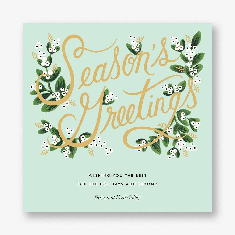 Mistletoe Branches Holiday Photo Card