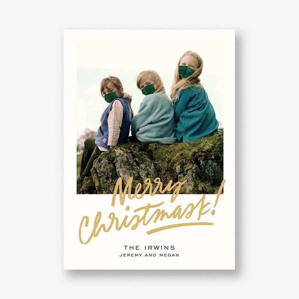 Gold Cheer Holiday Photo Card