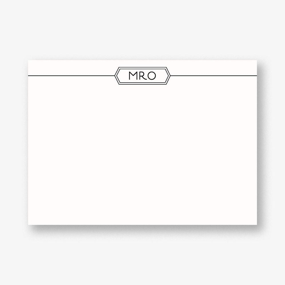 Hexagon Monogram A6 Stationery