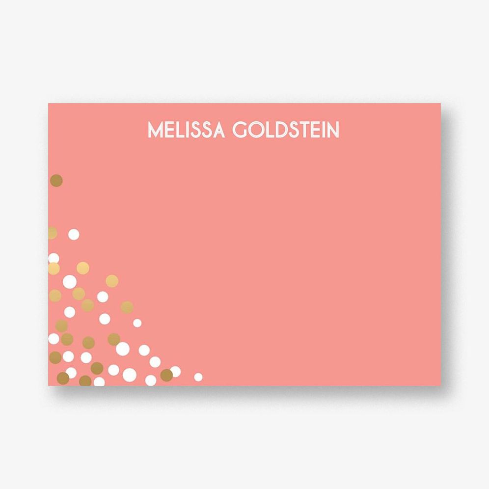 Gold Foil Stamped Confetti Solid A6 Stationery