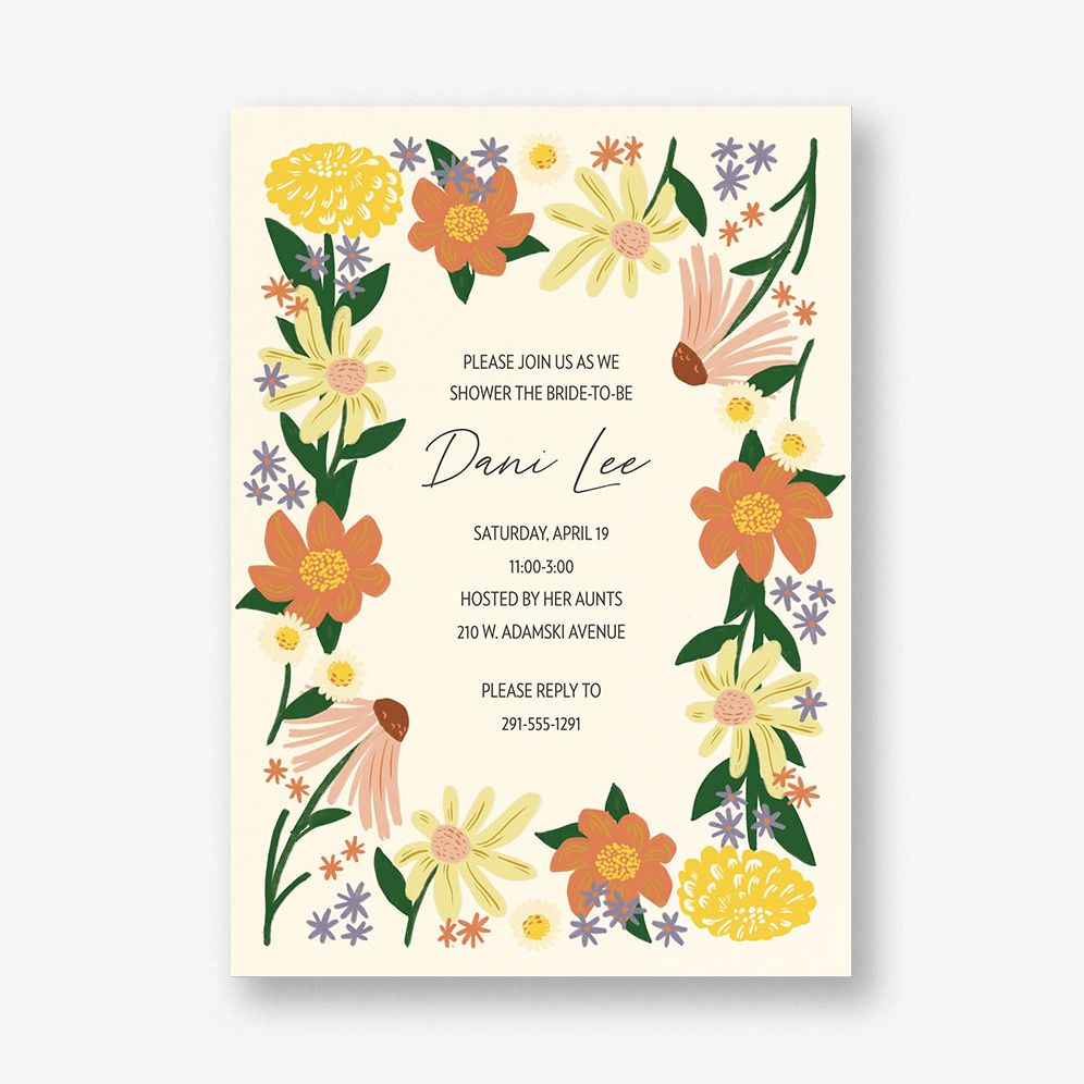 Sunny Chrysanthemum Bridal Shower Invitation
