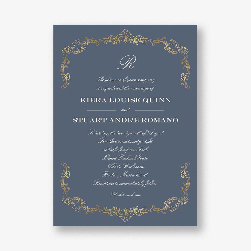 Gilded Filigree Foil Wedding Invitation