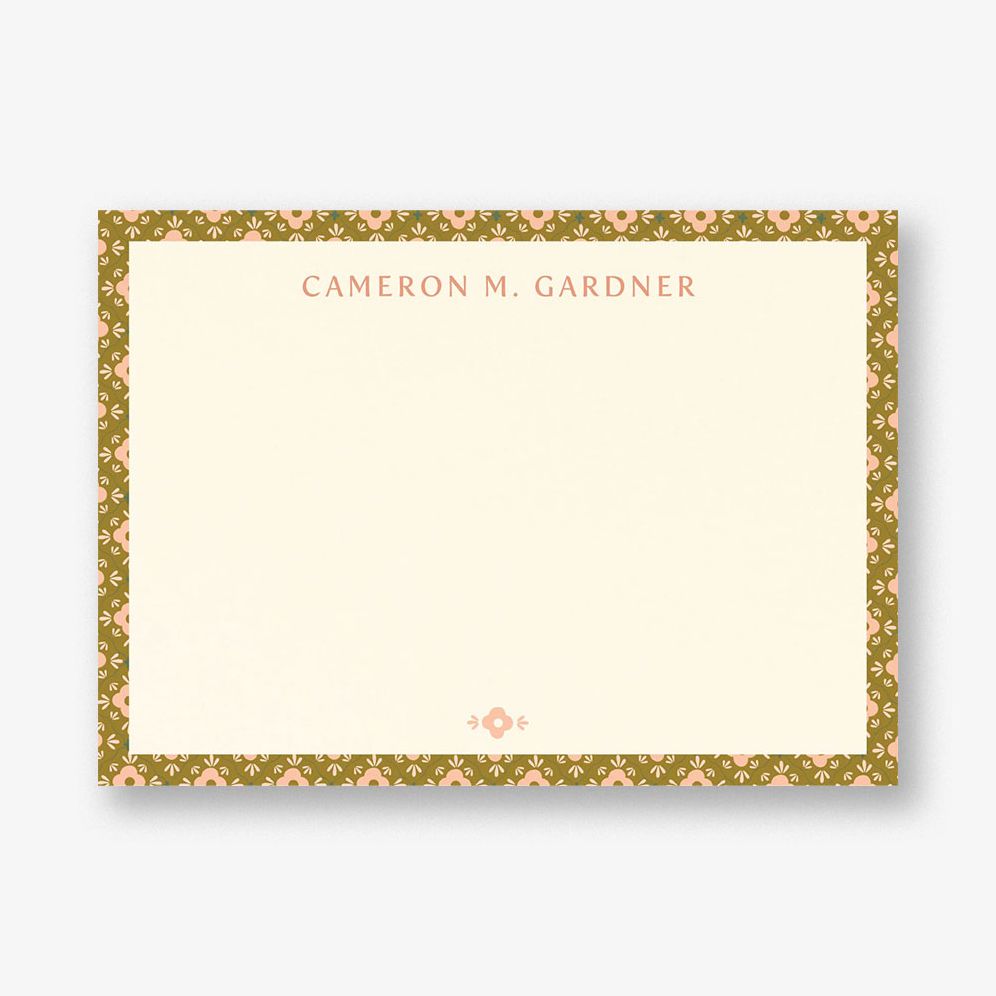 Cute Retro Floral Border Stationery | Paper Source