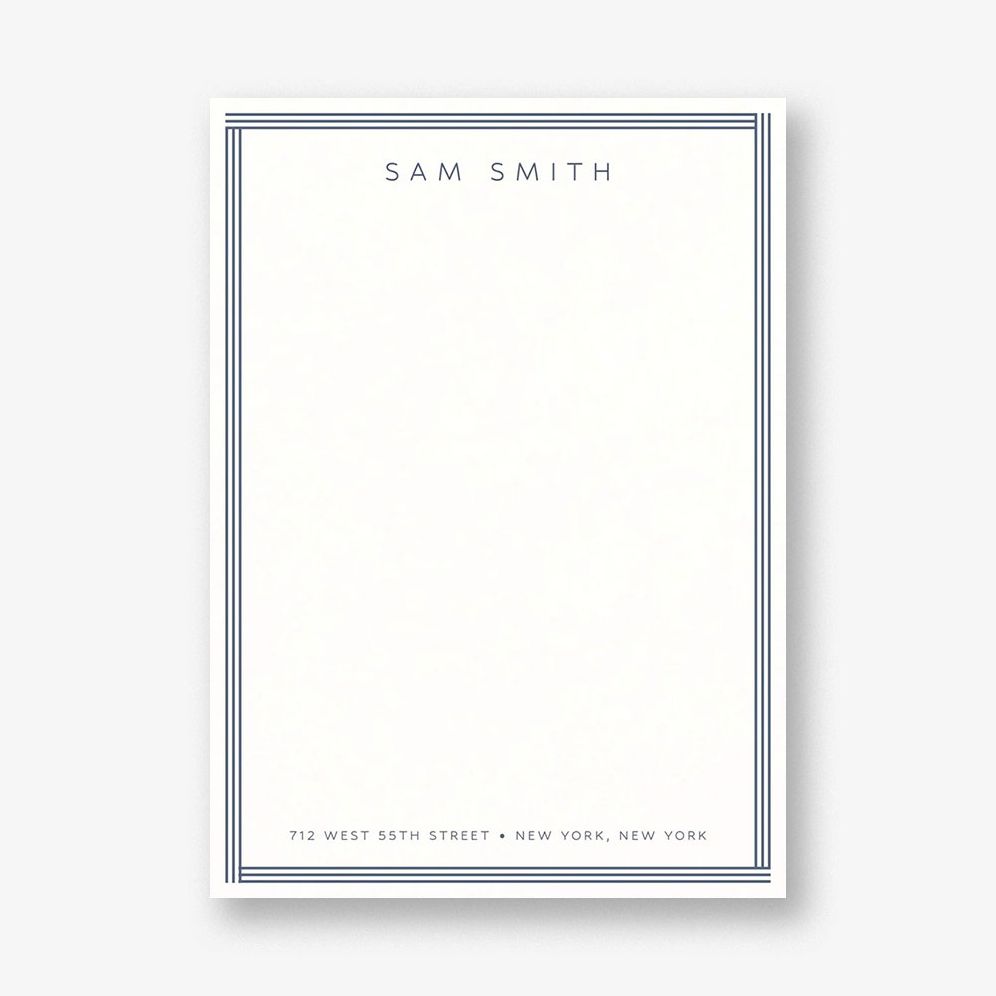 Triple Stripe Border Stationery