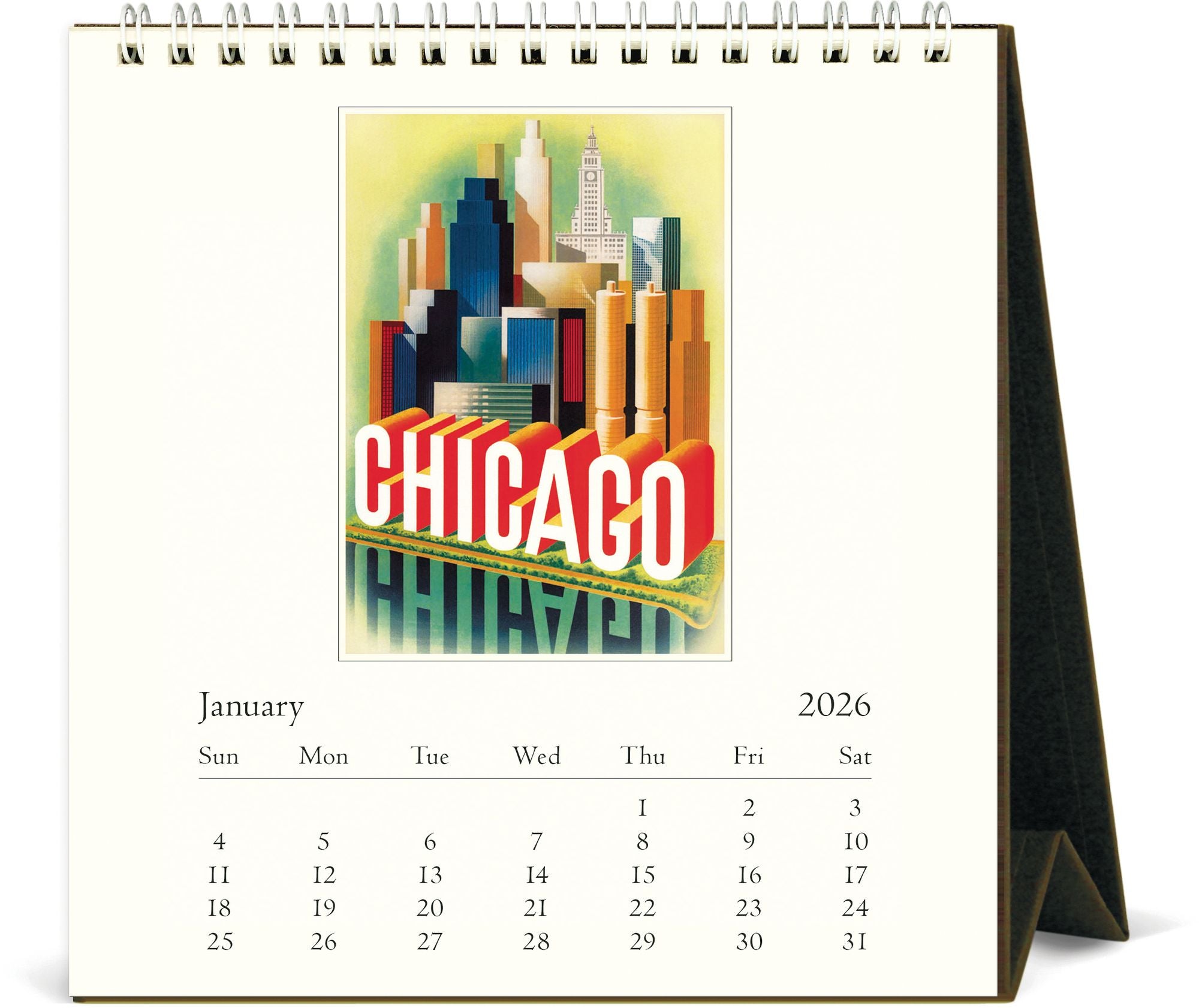2026 Cavallini Chicago Desk Calendar