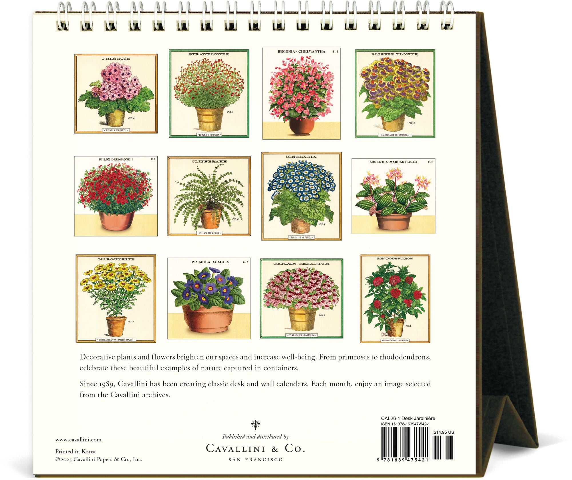 2026 Cavallini Jardiniere Desk Calendar