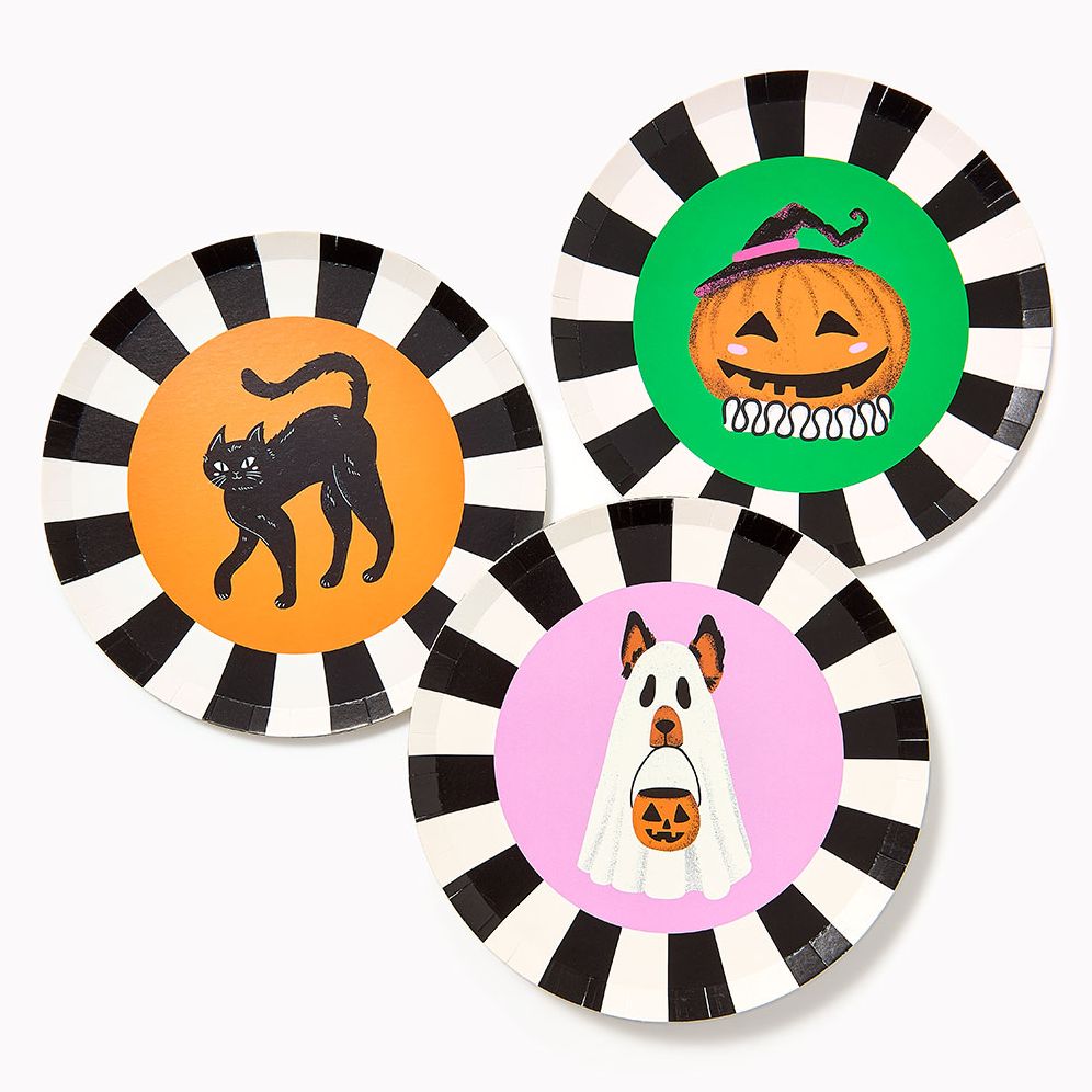 Assorted Halloween Cat and Pumpkin Plates
