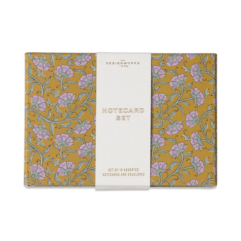 CORR Vintage Floral Scalloped Notecards S/16