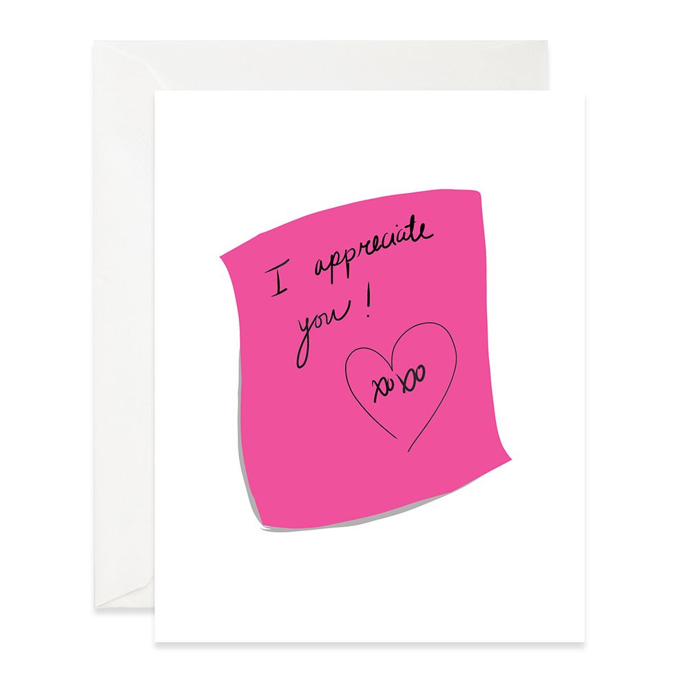 Sticky Note Appreciation Thank You Card