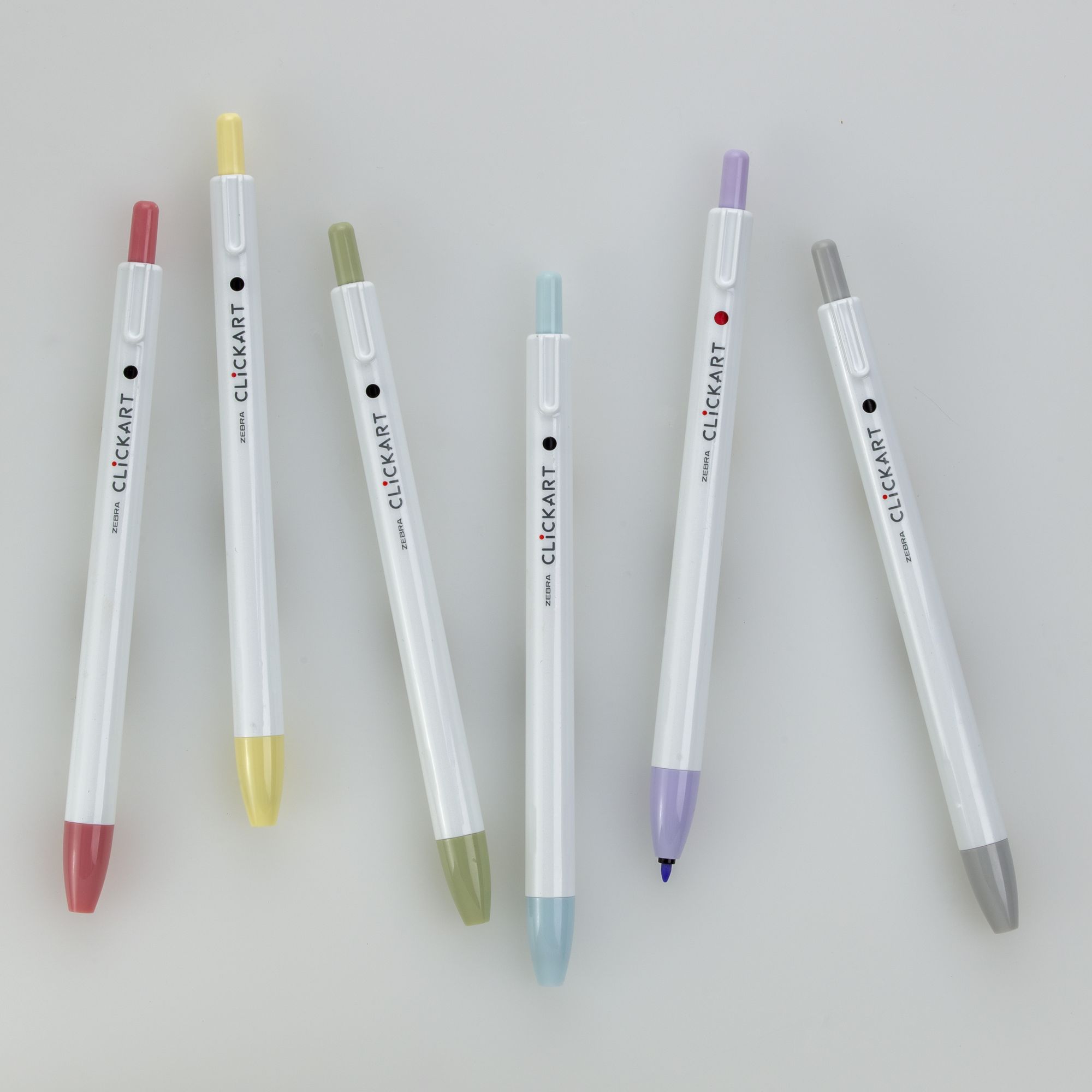 ClickArt Retractable Felt Tip Marker Mild Assorted 6pk