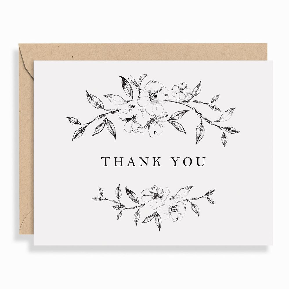 Dogwood Blossom Letterpress Thank You Card