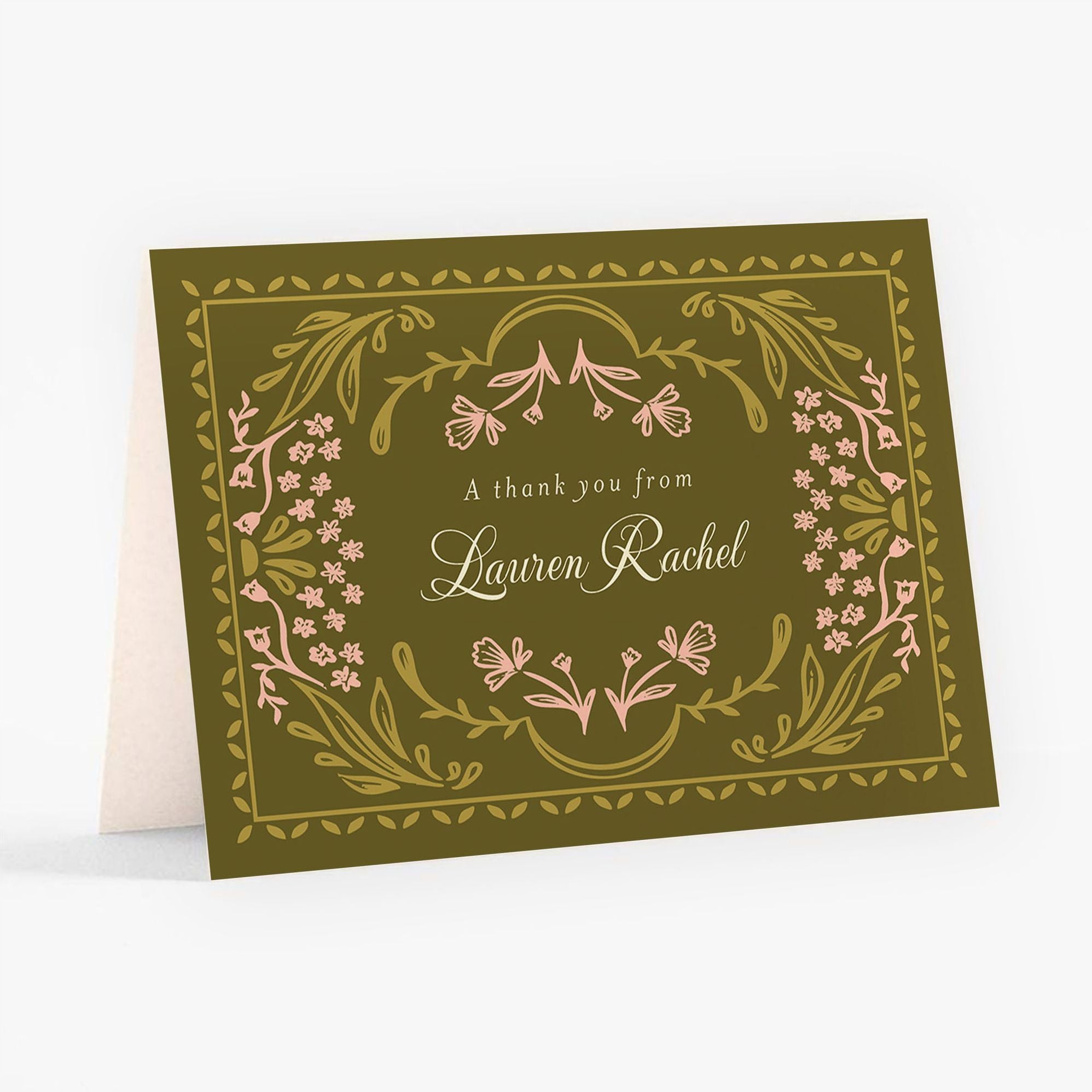 Folk Floral Bat Mitzvah Stationery